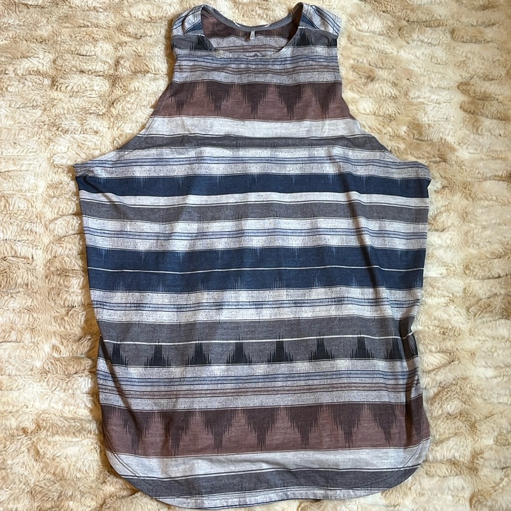 Gray, pink, blue tank top